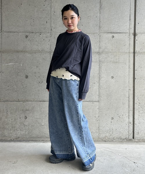 「BIG FIELD」 デニムパンツ 160cm ブルー レディース_画像3