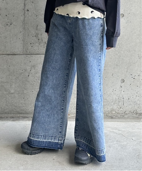 「BIG FIELD」 デニムパンツ 160cm ブルー レディース_画像6