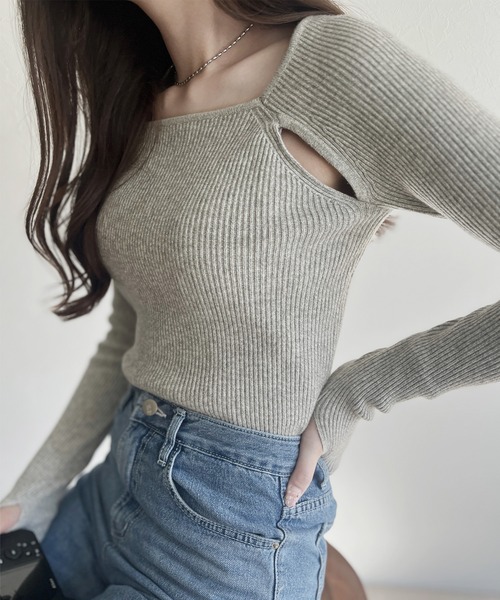 「Reurie'」 長袖ニット FREE ピンク レディース_画像9