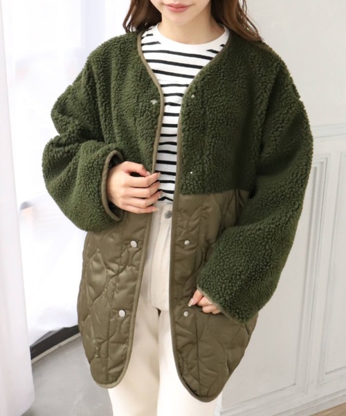 「moment+」 コート M カーキ レディース_画像2