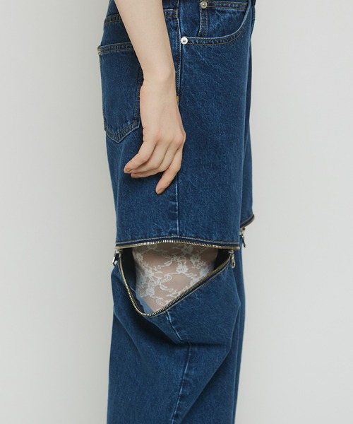 【極美品】MAISON SPECIAL ワイドデニムパンツ ブラック 36サイズ MAISON SPECIAL（メゾンスペシャル） デニムパンツ 36 ブラック