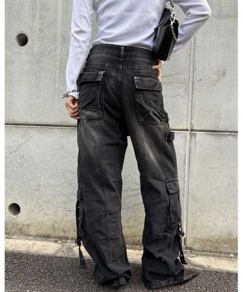 inst.ALL カーゴパンツ フラップベルトワイドデニムカーゴパンツ