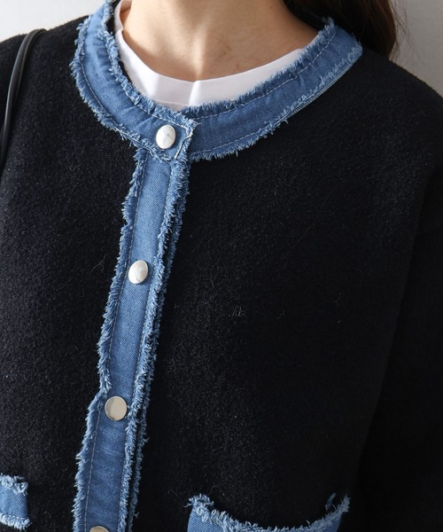 SpRay（スプレイ） ニット セーター デニムトリムニットジャケット