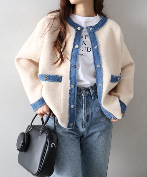 SpRay（スプレイ） ニット セーター デニムトリムニットジャケット