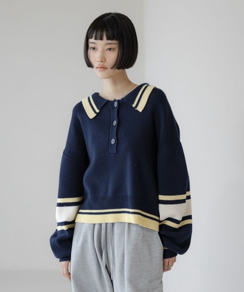 LOWRYS FARM（ローリーズファーム） ニット セーター エリポロライン