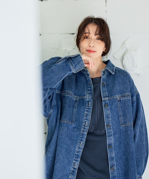 studio CLIP（スタディオクリップ） ブラウス シャツ 甘織りデニム
