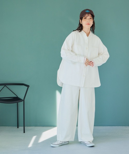 studio CLIP（スタディオクリップ） ブラウス シャツ 甘織りデニム