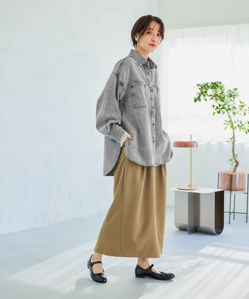 studio CLIP（スタディオクリップ） ブラウス シャツ 甘織りデニム