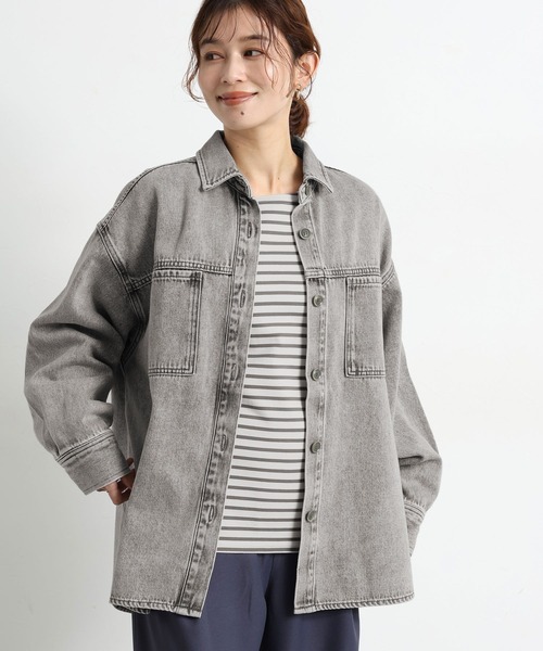 studio CLIP（スタディオクリップ） ブラウス シャツ 甘織りデニム