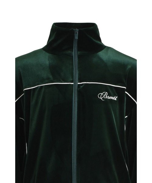 BREATH SCRIPT LOGO PIPING VELOUR JACKET メンズ : ZOZOTOWN Yahoo!店