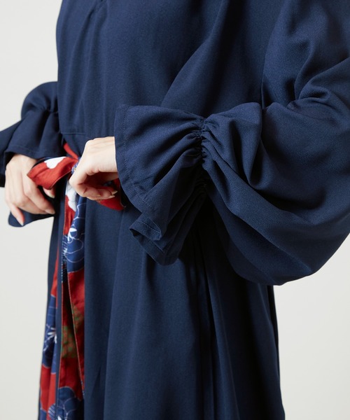 「チャイハネ」 「Amina」長袖ワンピース FREE ダークグリーン レディース_画像8