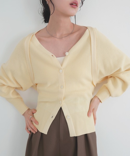 レリアン Leilian アンサンブル カーディガン インナー カシミヤ100％ トップス レディース 15+(M相当) グレー BPF03_0405212_80200