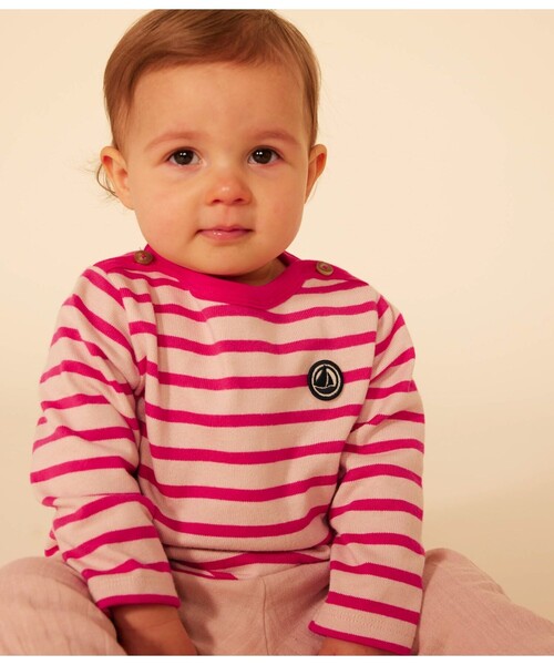 「PETIT BATEAU」 「KIDS」7分袖カットソー - ベージュ キッズ_画像2