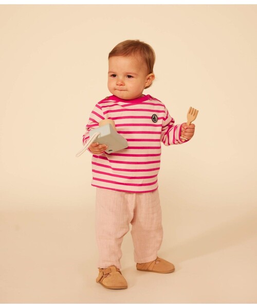 「PETIT BATEAU」 「KIDS」7分袖カットソー - ベージュ キッズ_画像6