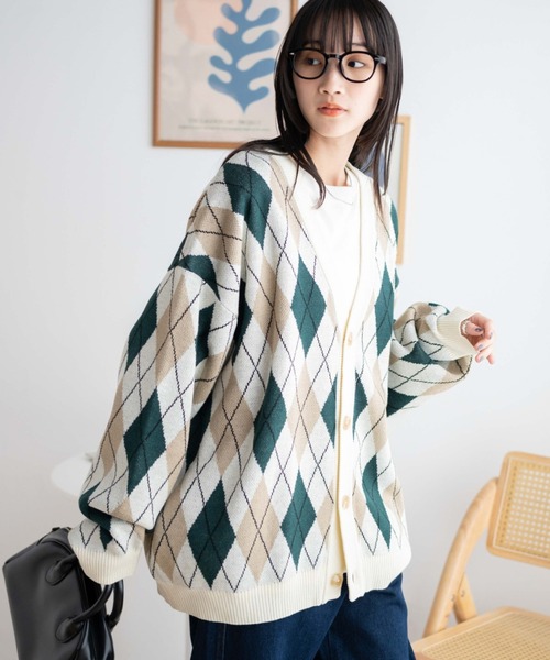 「WEGO」 ニットカーディガン LARGE ブルー メンズ_画像2