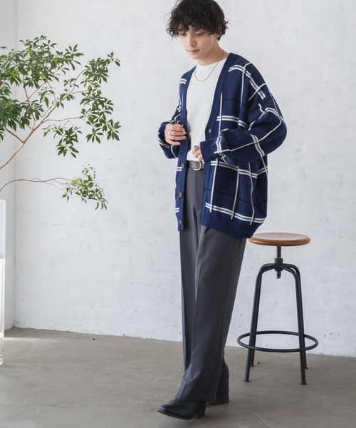 「WEGO」 ニットカーディガン LARGE ブルー メンズ_画像9