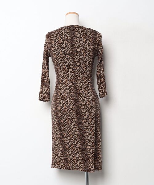 「Max Mara Studio」 リボン7分袖ワンピース 2 ブラウン レディース_画像2