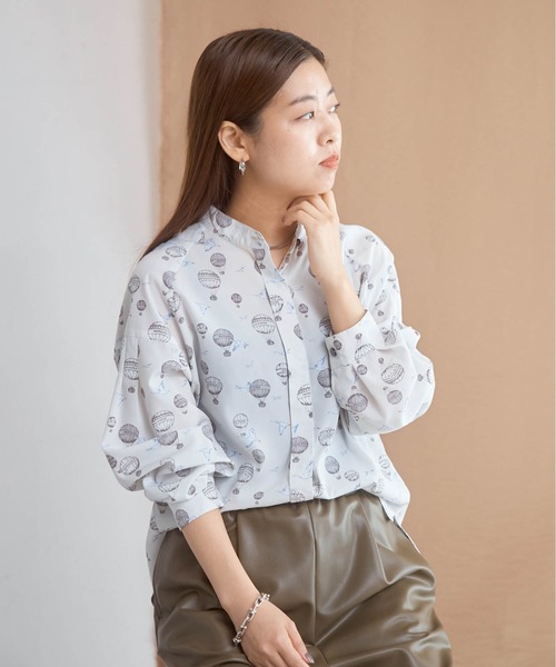 「NOMBRE IMPAIR」 長袖ブラウス FREE グレー レディース_画像5