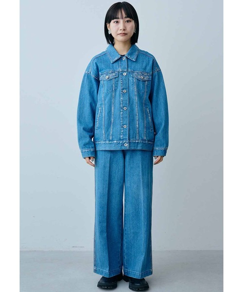 「MEDE19F」 デニムジャケット LARGE ライトインディゴブルー レディース_画像7