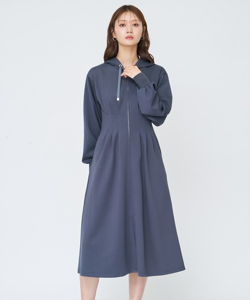 AND COUTURE（アンドクチュール） ワンピース フード付きZIPワンピース