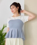 tシャツ ペプラムサマーニットドッキングカット...の詳細画像2