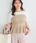 tシャツ ペプラムサマーニットドッキングカット...の詳細画像5