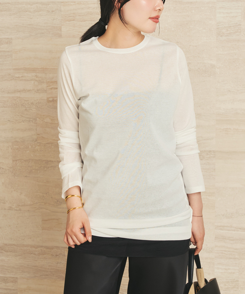 【タグ付き新品未使用】LIGHT SHEER LONG Tシャツ plage（プラージュ） tシャツ 「追加」LIGHT SHEER LONG Tシャツ 2