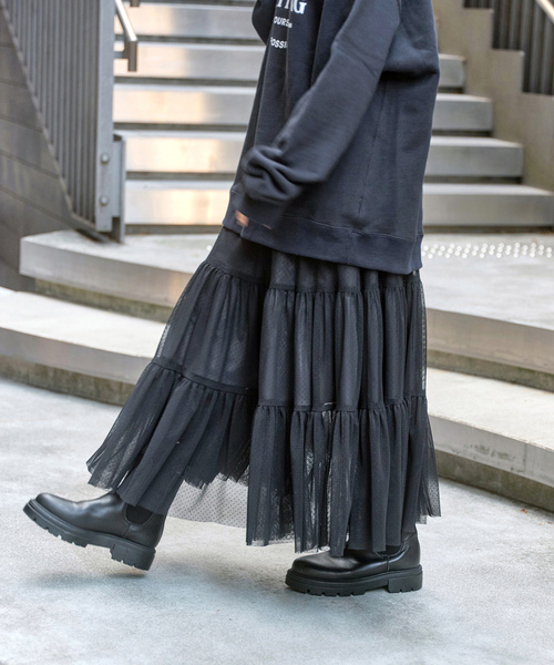 【Spick and Span】メルトンAラインスカート(ブラック／36) Spick＆Span（スピック アンド スパン） 「Spick & Span」 フレア