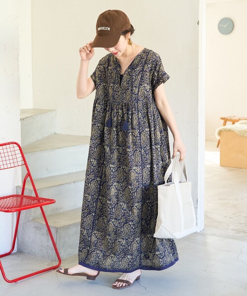 「FREAK'S STORE」 半袖ワンピース MEDIUM イエロー レディース_画像2