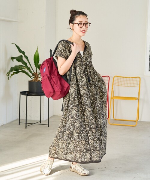「FREAK'S STORE」 半袖ワンピース MEDIUM イエロー レディース_画像6