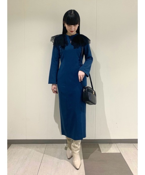 LILY BROWN（リリーブラウン） 長袖ワンピース 0 ブルー レディース
