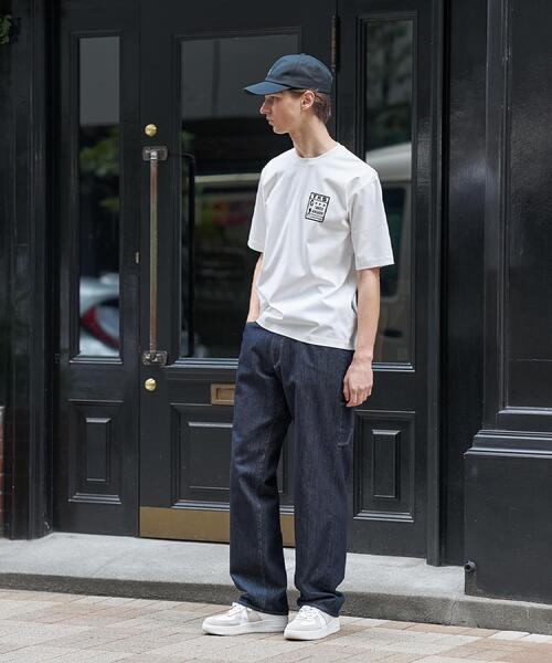 TAKEO KIKUCHI（タケオキクチ） tシャツ 「BOWLER HAT LABEL」アイス