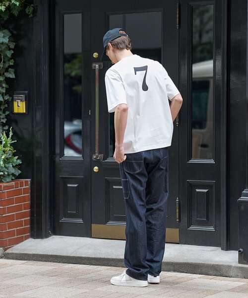 TAKEO KIKUCHI（タケオキクチ） tシャツ 「BOWLER HAT LABEL」アイス