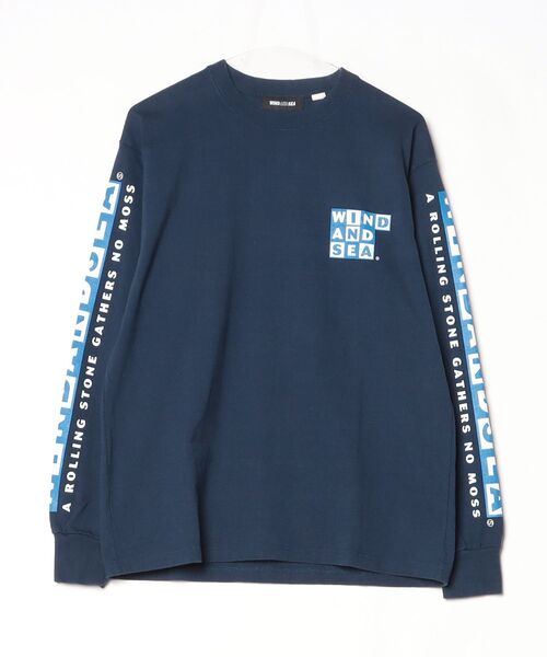 新品 Underground Sea Tシャツ Mサイズ WIND AND SEA（ウィンダンシー） ワンポイント長袖Tシャツ M ネイビー