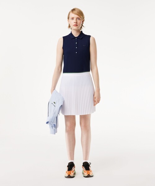 LACOSTE（ラコステ） ノースリーブポロシャツ 36 ネイビー レディース