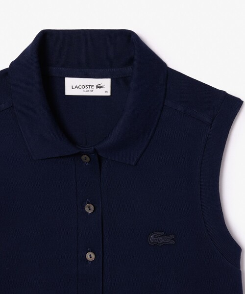 LACOSTE（ラコステ） ノースリーブポロシャツ 36 ネイビー レディース