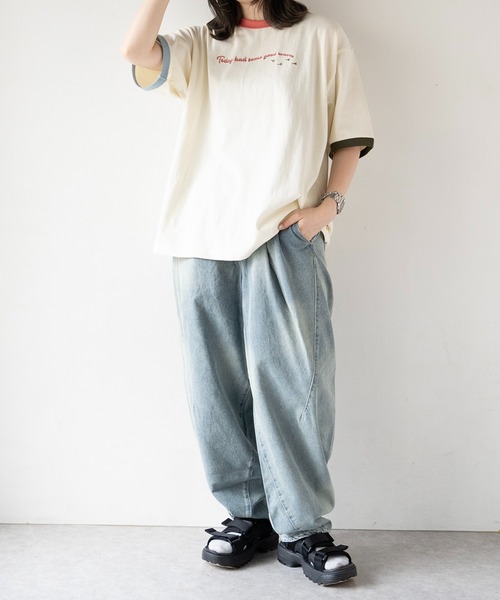 「DOUBLE NAME」 デニムパンツ FREE ネイビー レディース_画像6