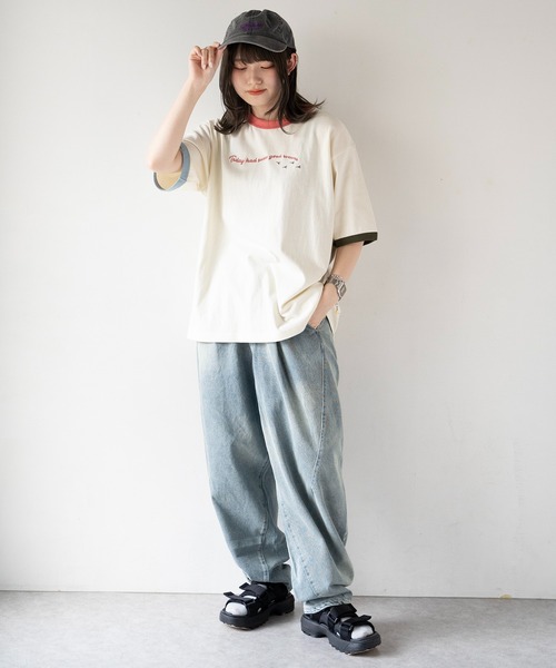 「DOUBLE NAME」 デニムパンツ FREE ネイビー レディース_画像8