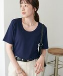 tシャツ 半袖 リブUネックTシャツ レディースの詳細画像3