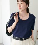 tシャツ 半袖 リブUネックTシャツ レディースの詳細画像5