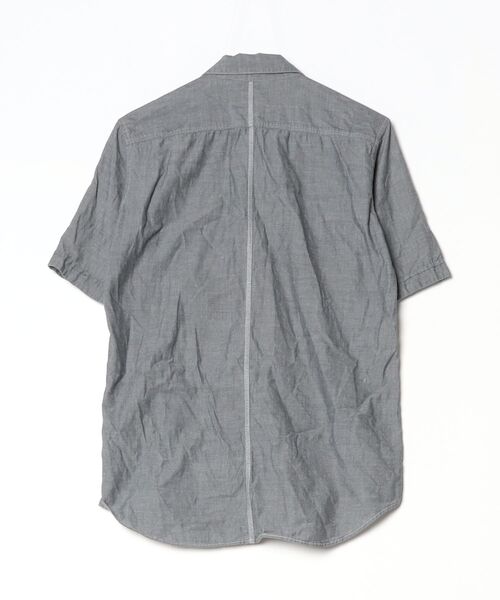 「International Gallery BEAMS」 ストライプ柄半袖シャツ 46 グレー メンズ_画像2