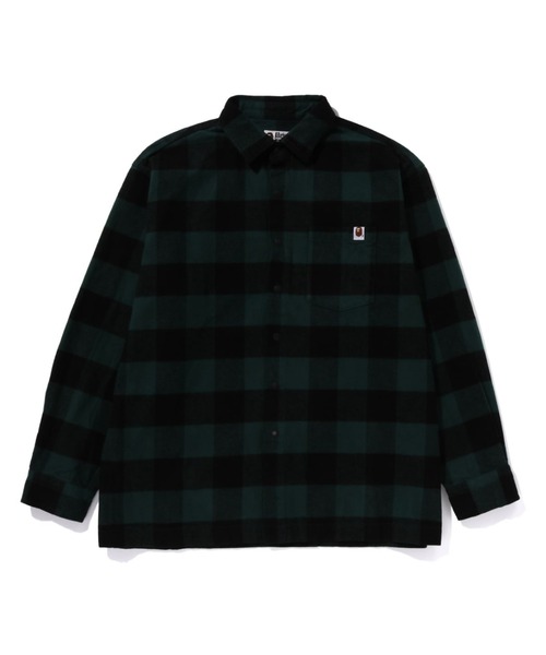 はま  エイプ 長袖シャツ A BATHING APE（アベイシングエイプ） 長袖シャツ X-LARGE グリーン