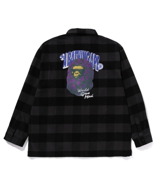 A BATHING APE(アベイシングエイプ)フランネルシャツ☆ヒョウ柄*3 A BATHING APE（アベイシングエイプ） 長袖シャツ X-LARGE グリーン