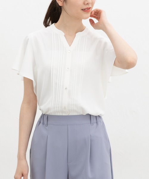 「Honeys」 「GLACIER」半袖ブラウス M ブラウン レディース_画像4