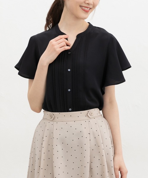 「Honeys」 「GLACIER」半袖ブラウス M ブラウン レディース_画像6