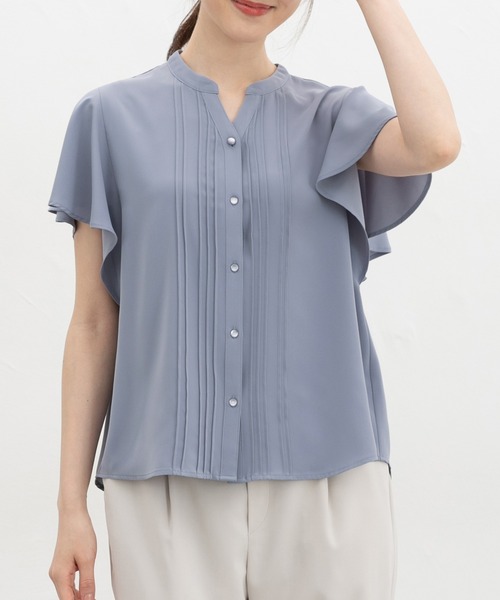 「Honeys」 「GLACIER」半袖ブラウス M ブラウン レディース_画像8