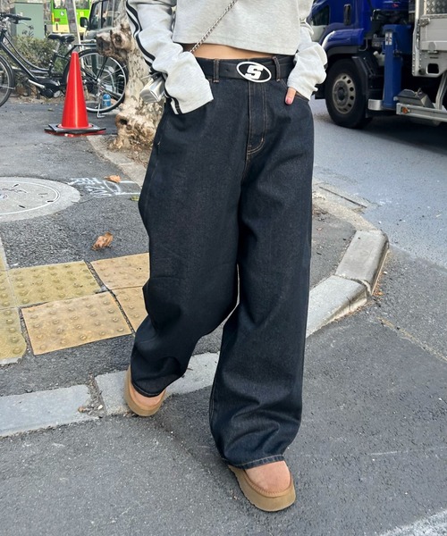 「WHO'S WHO gallery」 デニムパンツ FREE ネイビー レディース_画像2