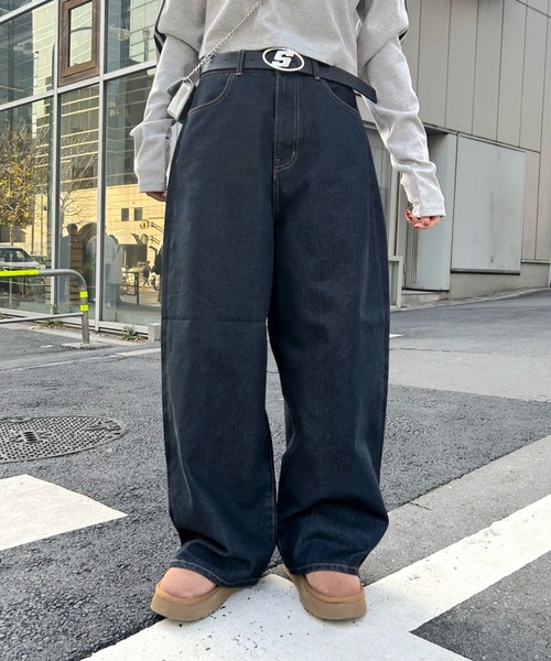 「WHO'S WHO gallery」 デニムパンツ FREE ネイビー レディース_画像3