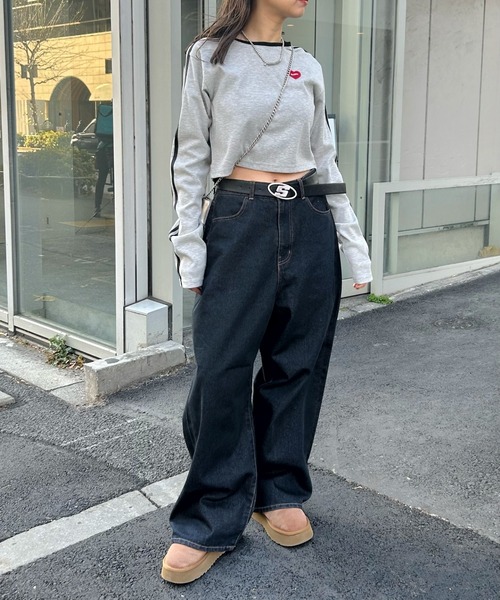 「WHO'S WHO gallery」 デニムパンツ FREE ネイビー レディース_画像5