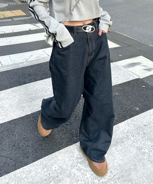 「WHO'S WHO gallery」 デニムパンツ FREE ネイビー レディース_画像7